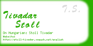 tivadar stoll business card